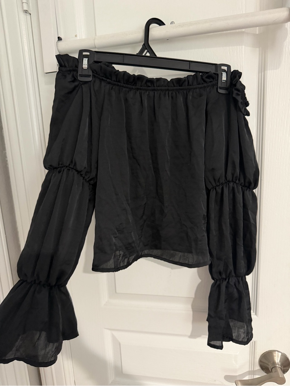 Blue Blush Black Elastic Waist Skirt